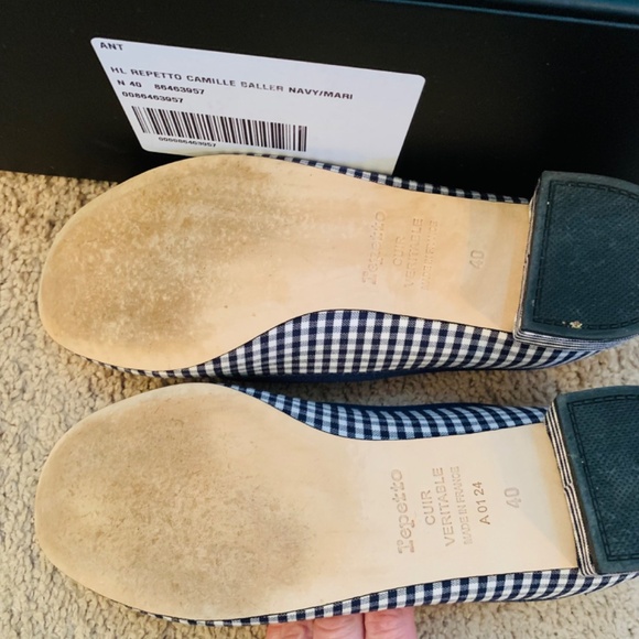 Repetto blue gingham chunk heel - Picture 6 of 6